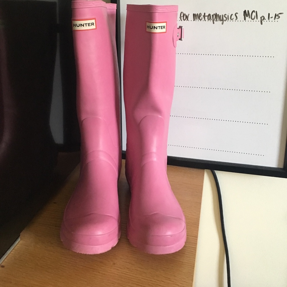 Pink Matte Tall Bunter Rain Boots
