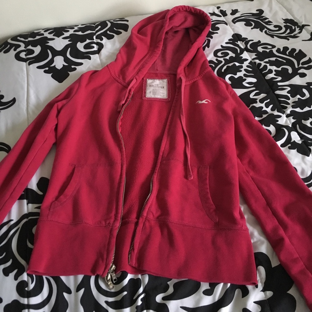Hot Pink S Hollister Zip up!!