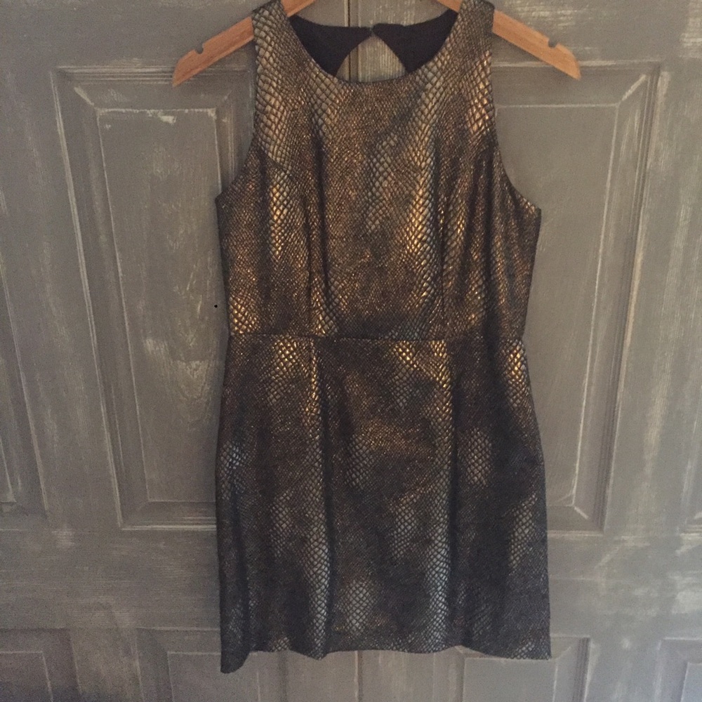 Black & Gold Snake Pattern Dress