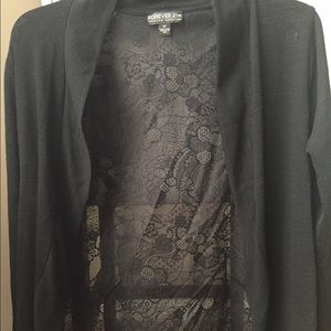 Black cardigan with lace back