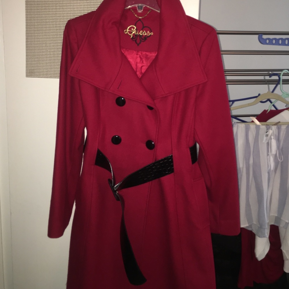 Red trench coat