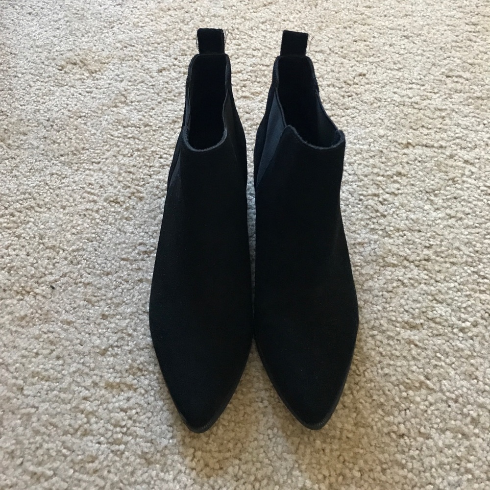 black suede ankle booties boots