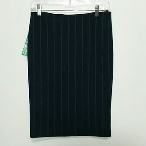 Benetton Pencil Skirt Pinstripes Office Sz 38 NWT