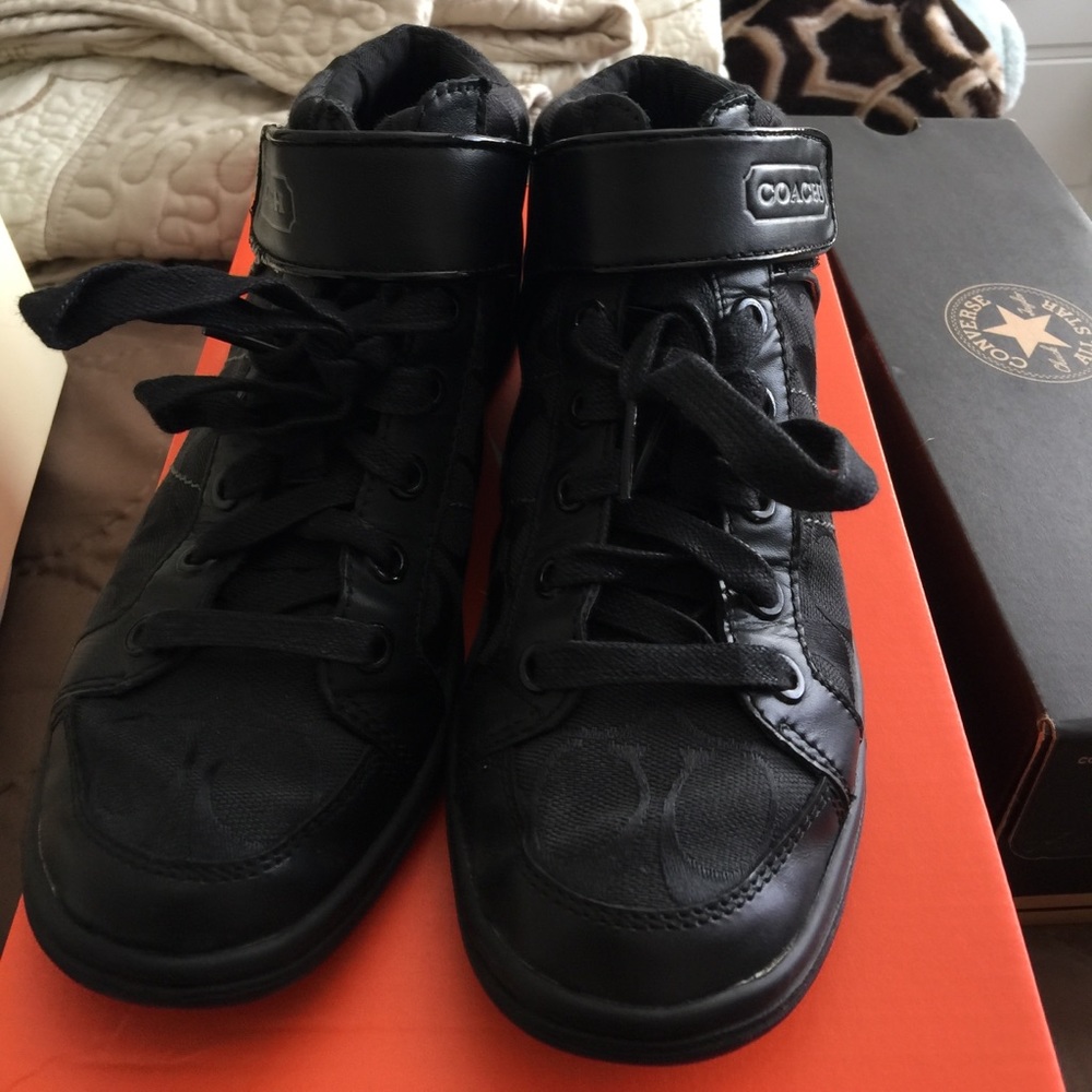 Cute Black COACH High Top Sneakers