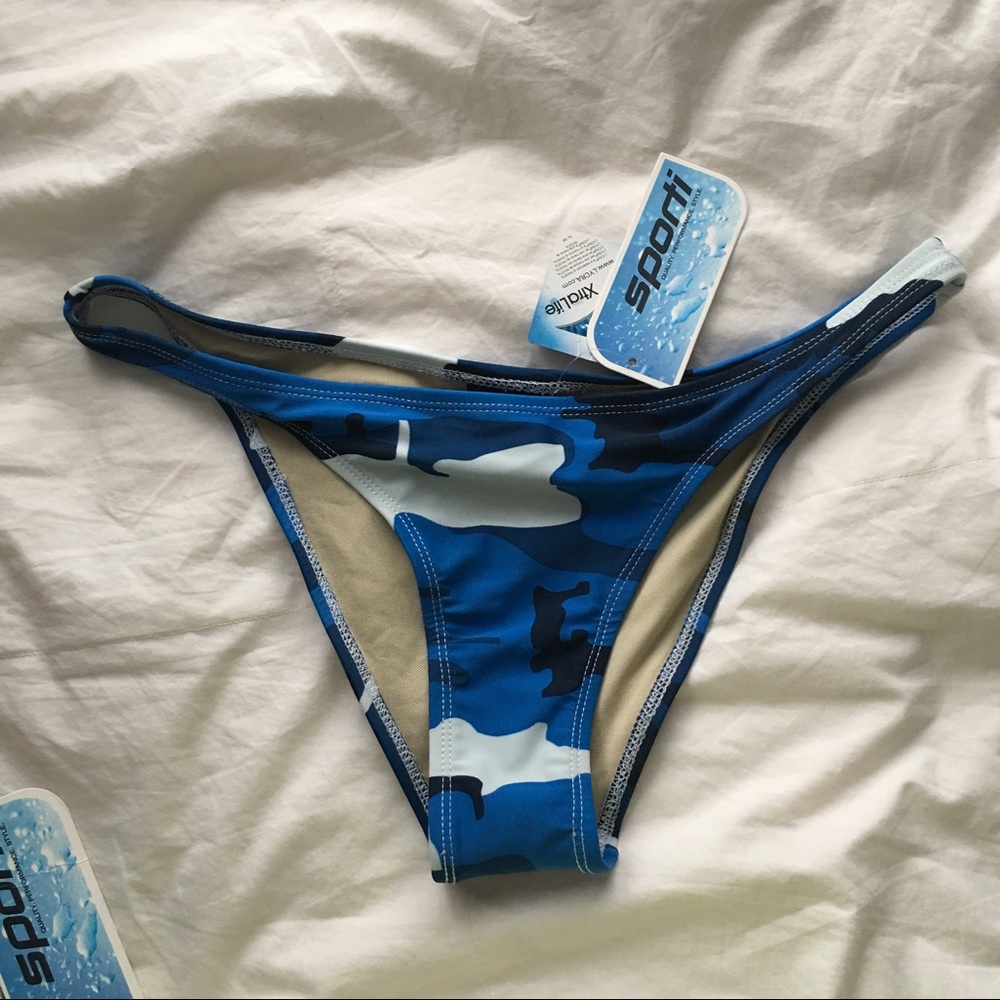 Blue camo swim bottoms