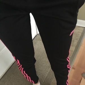 Pink adidas track/jogger pants