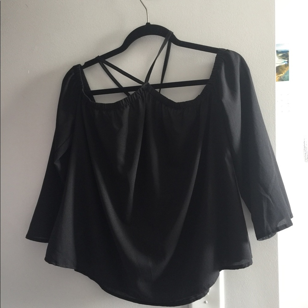 Black off the shoulder top
