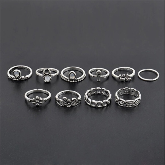 ✨Set Midi rings silver boho summer beach chic - Picture 2 of 2