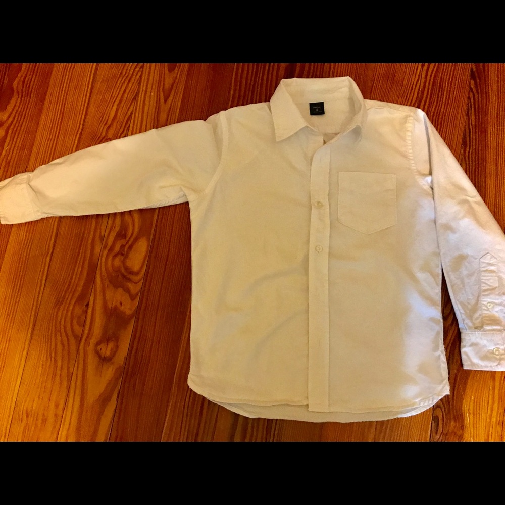 Boys White Oxford cotton button down shirt