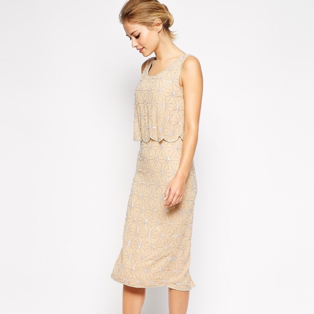 Frock and Frill Embellished Midi Shift Dress