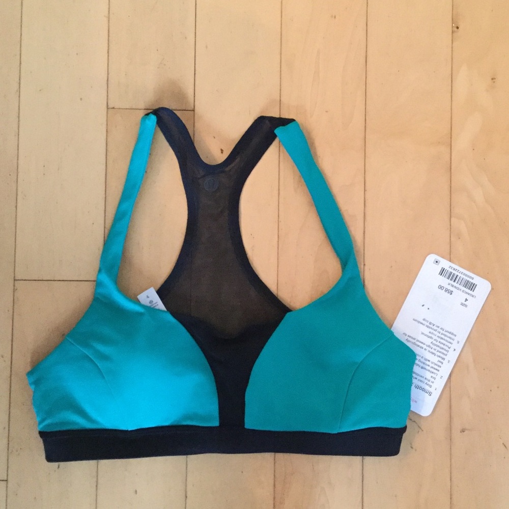 Lululemon Smooth Stride Green and Black Bra