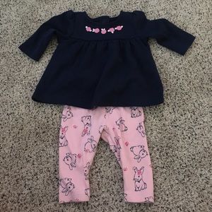 NWOT Cute Gymboree bunny set. Size 0-3 months