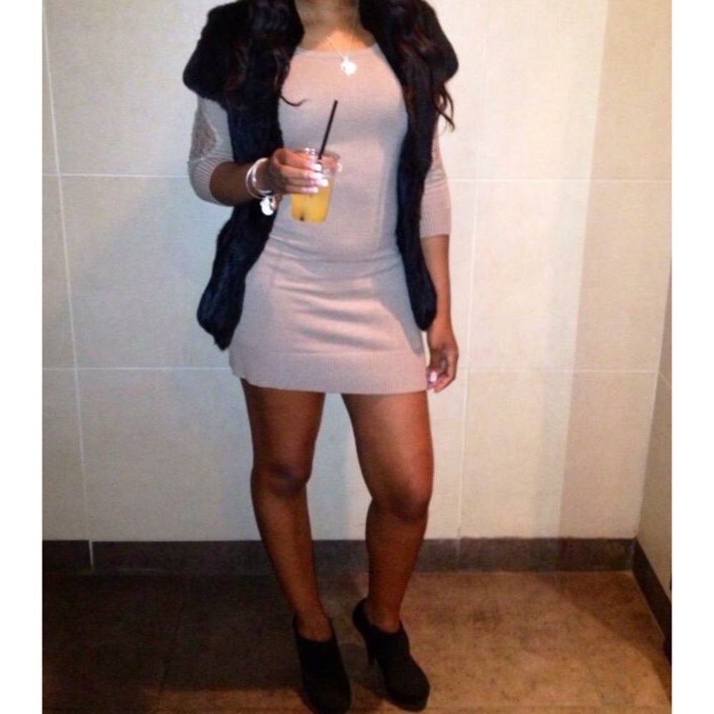Tan Sweater Dress