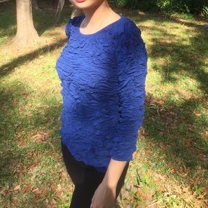 Russian Blue Ruffle top/Shirt