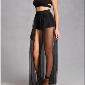 Sheer Mesh Maxi Skirt