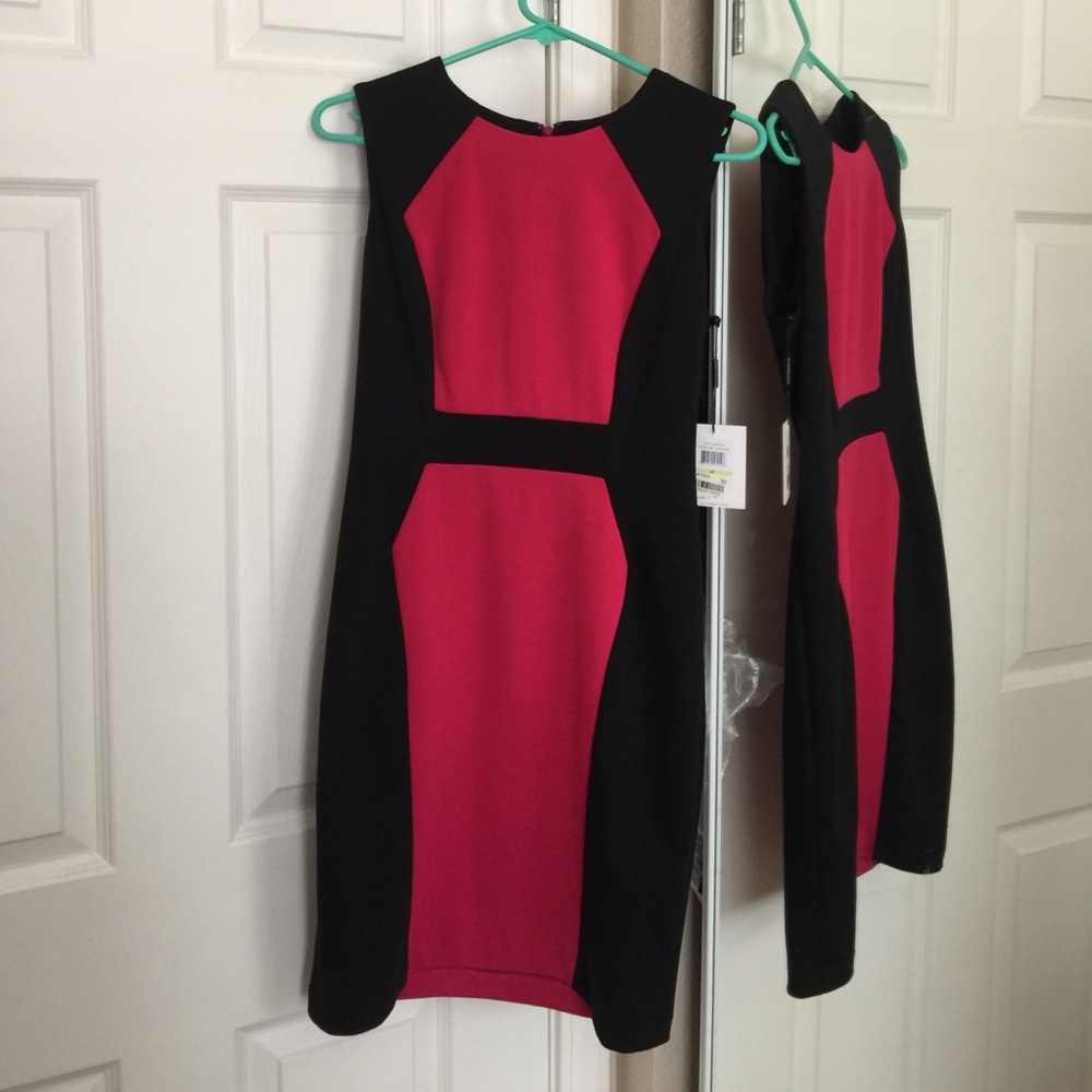Beautiful Calvin Klein black and hot pink dress