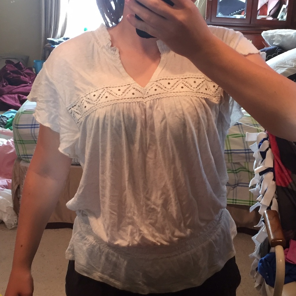 cream colored top