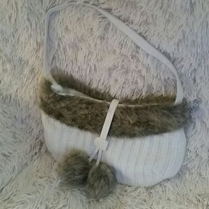 Bath and Body Works Knit Fake Fur Purse