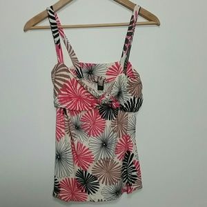 Mango Summer Flowery Print Top Sleeveless XS