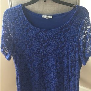 Blue lace blouse