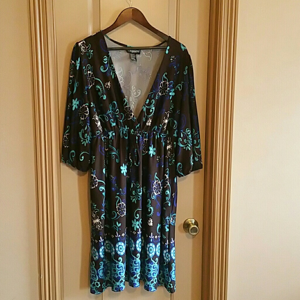 Hypnotized V-neck Floral and paisley dress Size 2X