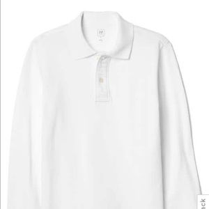 Boys Gap white long sleeve polo
