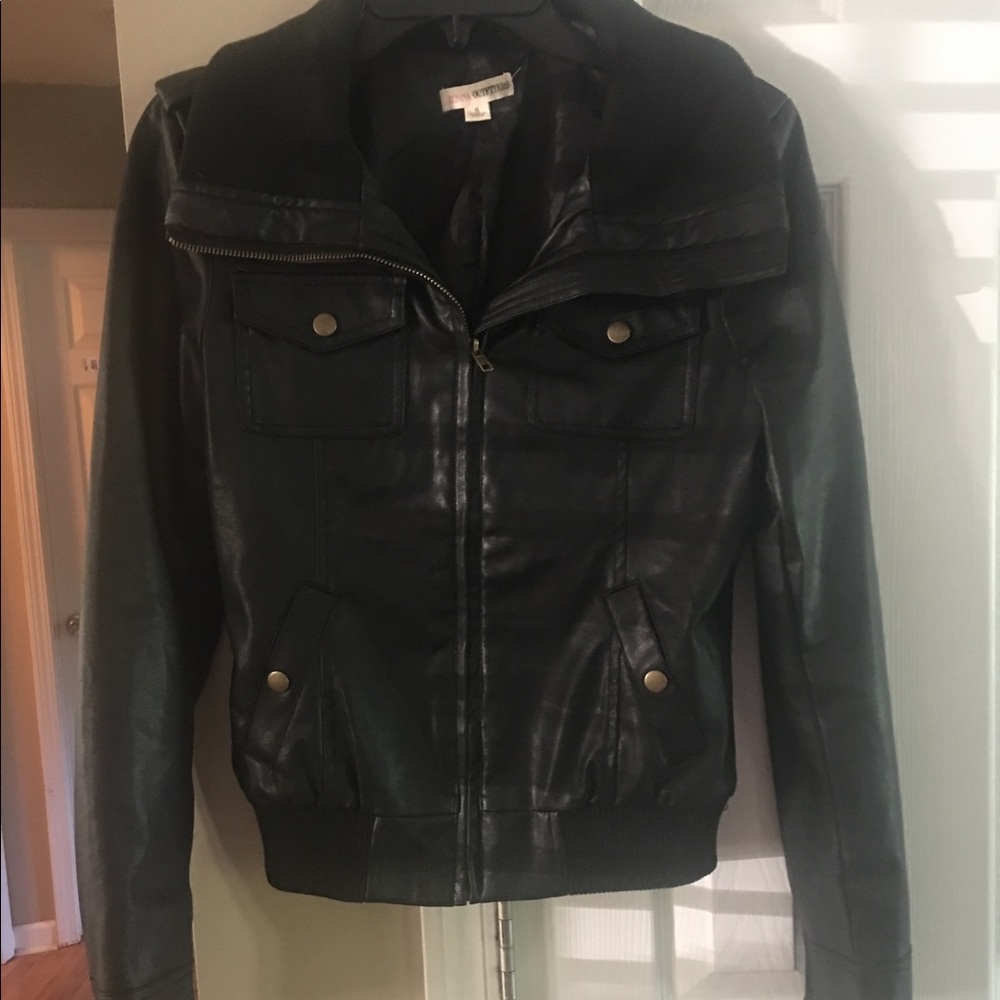 Zenana Outfitters black leather jacket, size small