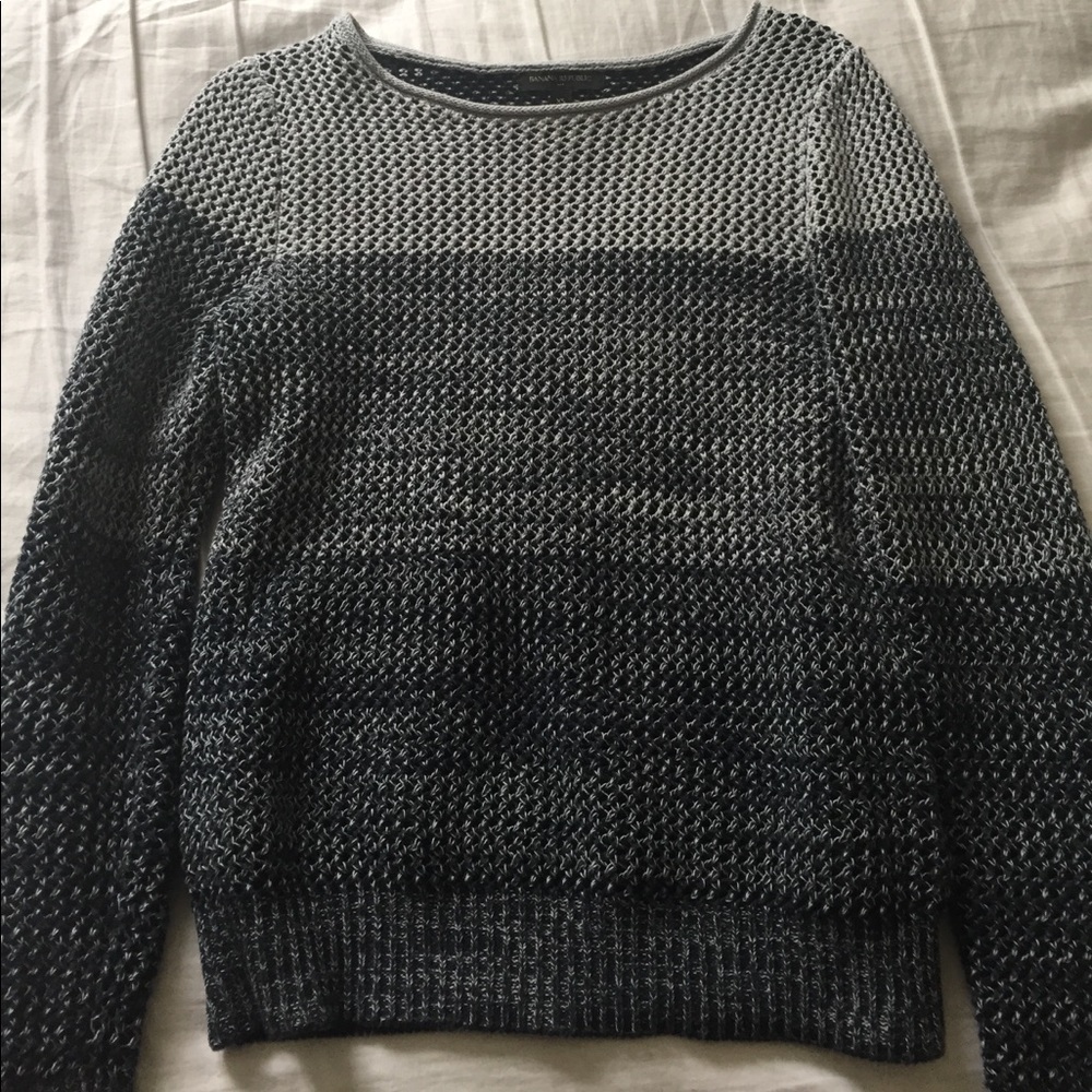 Blue striped knit sweater