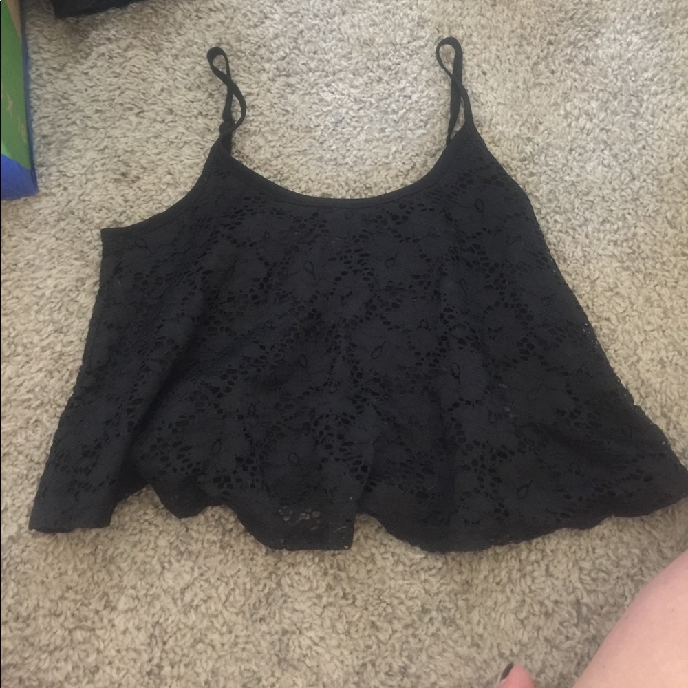AMERICAN RAG textured black crop top