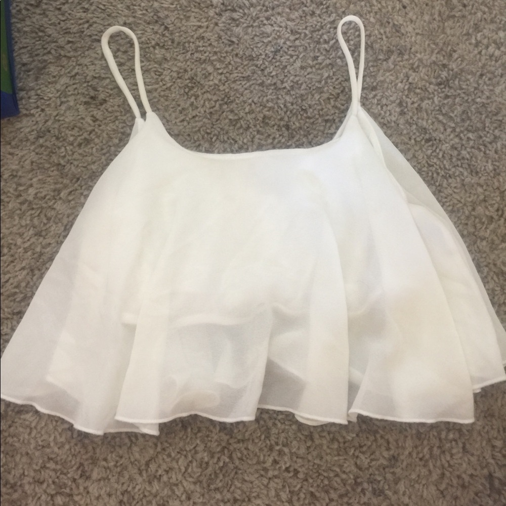 Chiffon Flowy Off white crop top