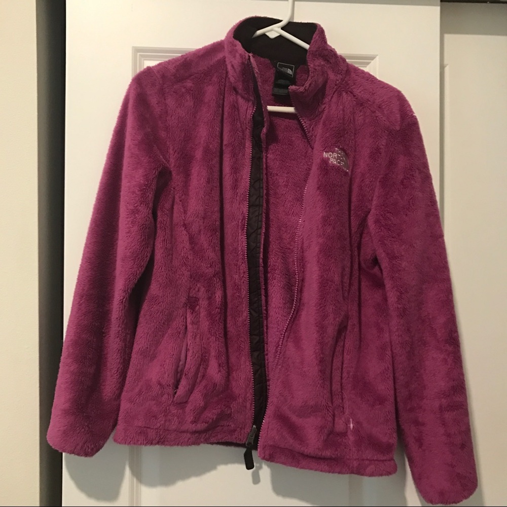 Magenta Fuzzy North Face Jacket