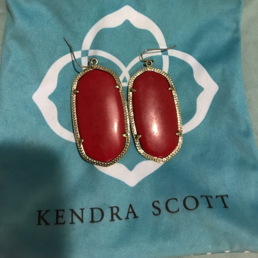Red Large Kendra Scott Earrings