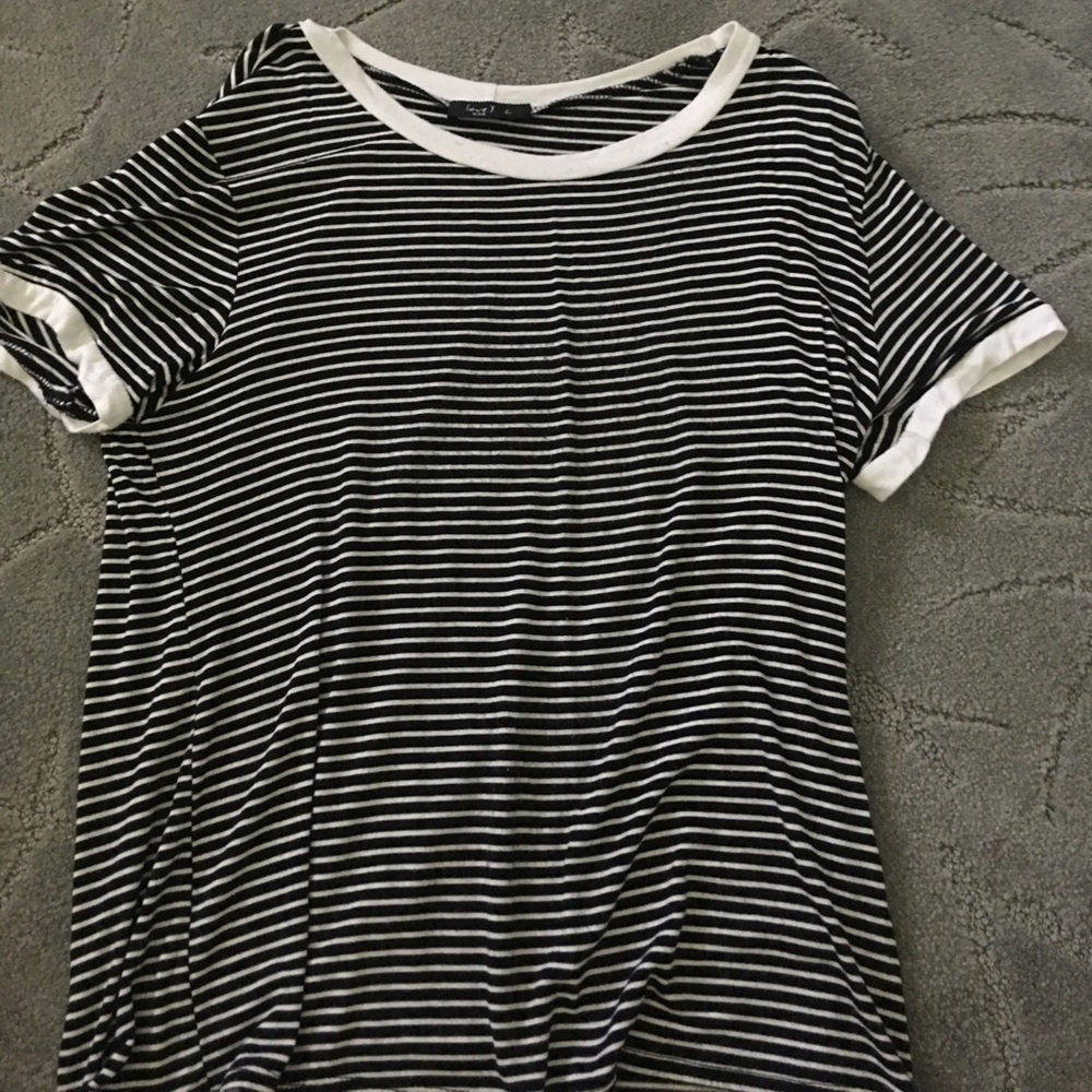 Black and white striped tee