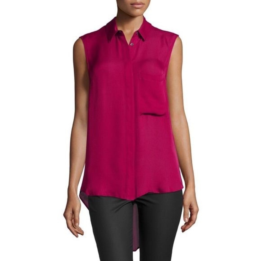 Hautehippie NEW silk sleeveless button down blouse