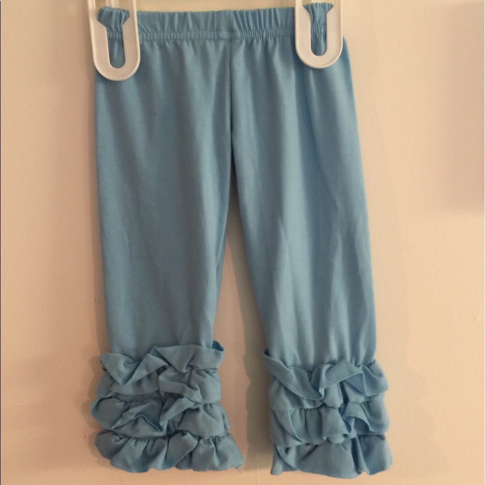 Blue ruffle pants