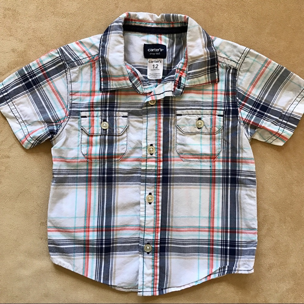 Short Sleeve Button Down Shirt (Boys 12 Months)