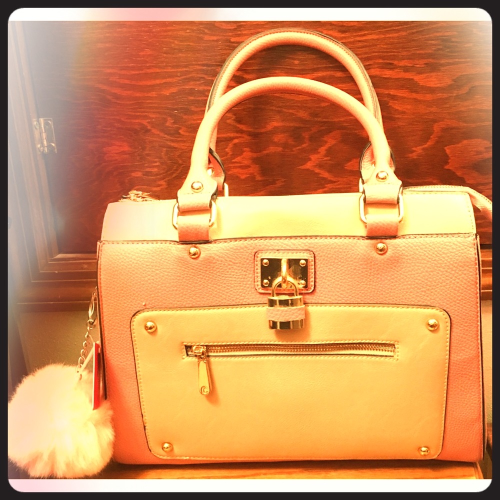 NWT Large Blush Pink Colorblock Handbag