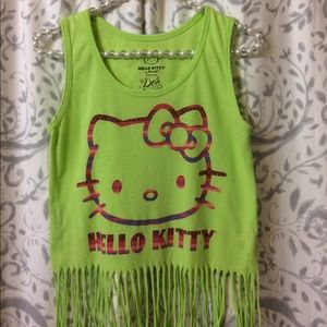 Hello Kitty cropped and fringed tank top