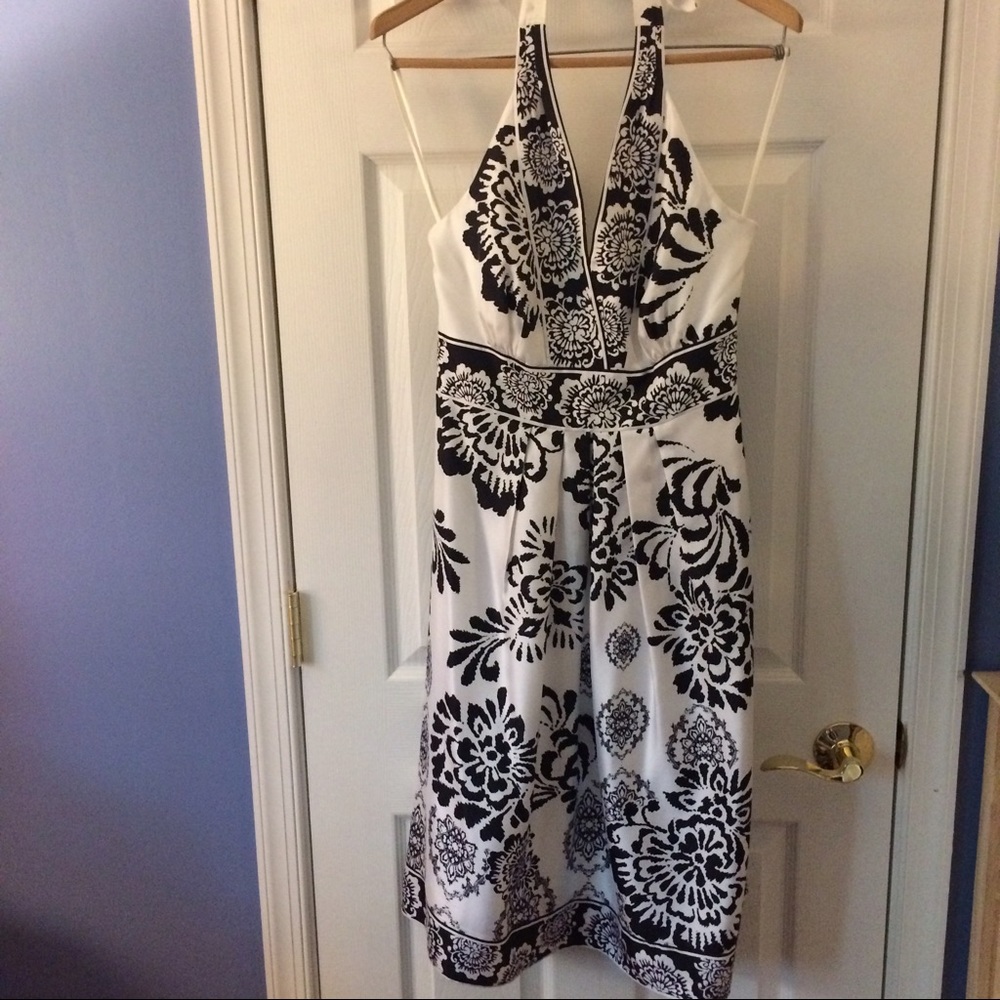 White House Black Market Silk Halter Dress