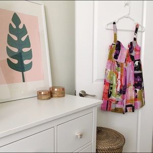 Ali Ro 100% Silk Colorful Patterned Mini Dress