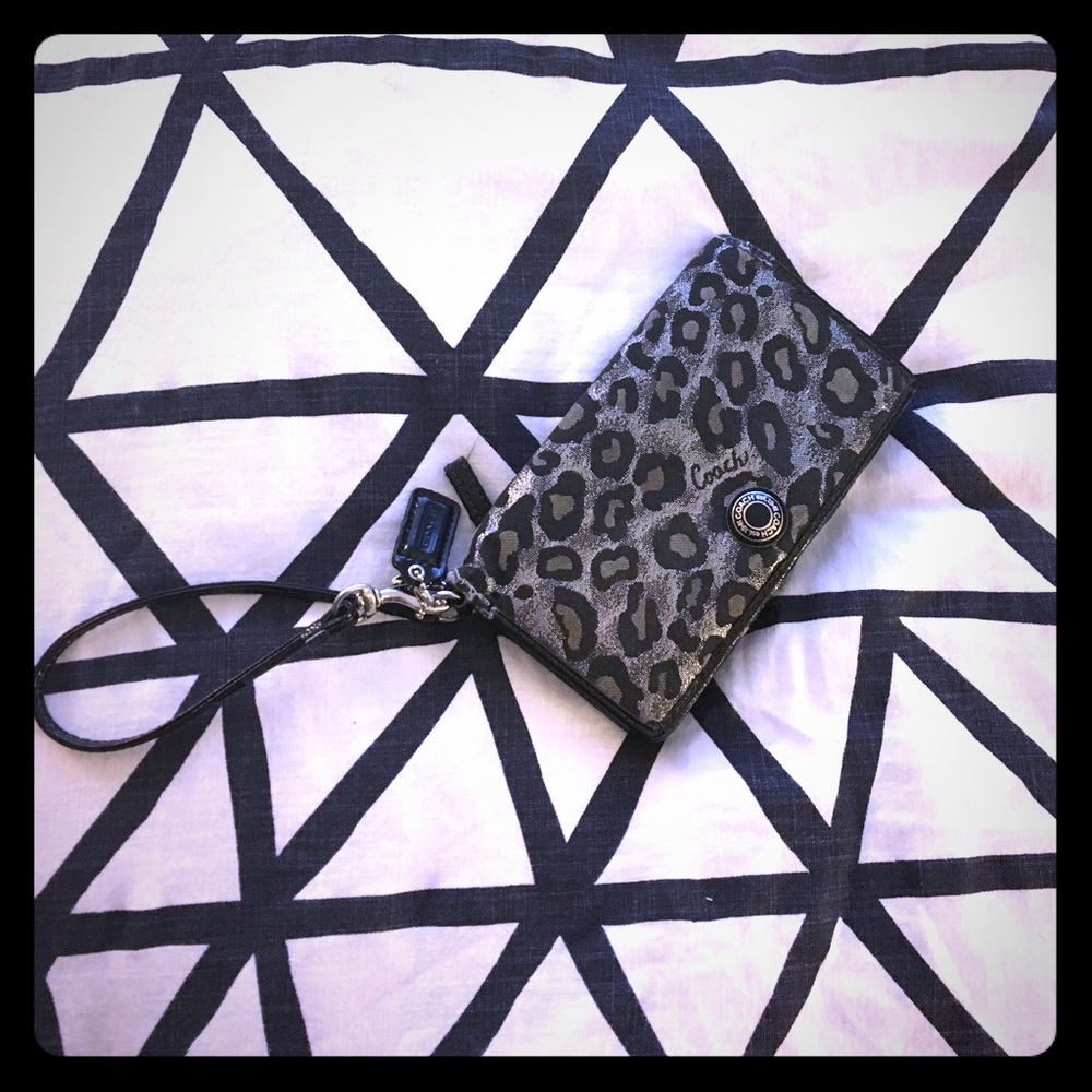 Silver shimmer leopard print wallet