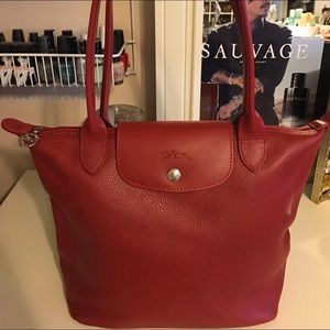 Longchamp veau foulonne Red bag