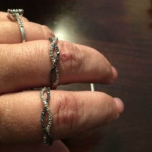 Black and White Diamond Bracelet and Earrings