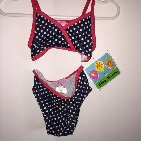 *HP* Red Navy Blue White Polka Dot Bikini 24 month - Picture 3 of 7