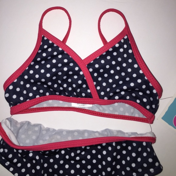 *HP* Red Navy Blue White Polka Dot Bikini 24 month - Picture 5 of 7