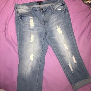 Forever 21 Plus Distressed Boyfriend Jeans