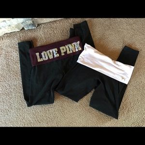 Lot of 2 PINK Victoria's Secret Leggings Size S