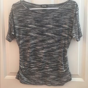 Black and white blouse.