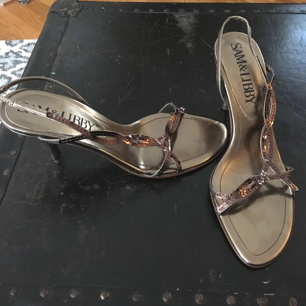 Sam & Libby Metallic Heels with Sequin detail