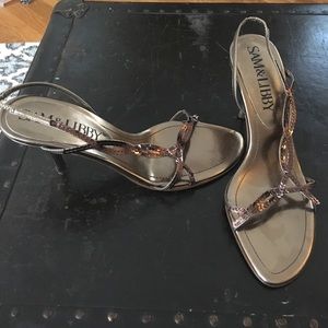 Sam & Libby Metallic Heels with Sequin detail